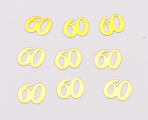 קונפטי מוזהב לפיזור על השולחן - גיל 60