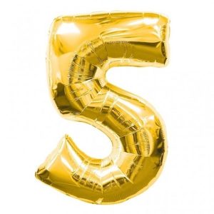 בלון סיפרה "5" זהב