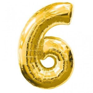 בלון סיפרה "6" זהב