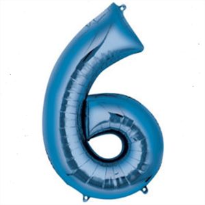 בלון סיפרה "6" כחול