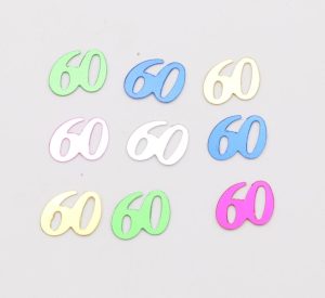 קונפטי מטאלי לפיזור על השולחן - גיל 60