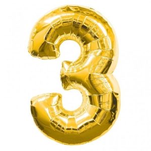 בלון סיפרה "3" זהב