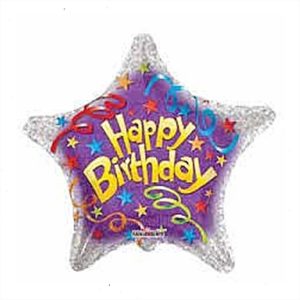 בלון כוכב צבעוני, HAPPY BIRTHDAY